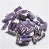 Charms Amethyst sechseckige Säule Quarzkristall Naturstein Anhänger für Halskette Ohrringe Schmuckherstellung 22 mm x 9 mm Drop Lieferung F Dhomr