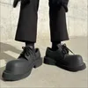 Erkek kalın platform resmi ayakkabılar yuvarlak ayak parmağı üzerine deri sıradan ayakkabılar erkekler büyük boyut 38-44