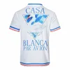 Casa Designer Fashion Clothing Shirts Tracksuits 2023 New Casablanca Swan Letter Printed Short Sleeve Shirt Set for Men Women's Leisure