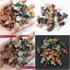 Charms Wire Wrap Mushroom Natural Stone Quartz Crystal Pendant For Necklaces Jewelry Making Drop Delivery Findings Components Dhmjy