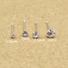 Navel Bell Button Rings 50pcs/lot Nose Pin Piercing 925 Sterling Silver 1.5mm 2mm 2.5mm 3mm Round Clear Crystal Nose Studs Rings nariz Piercing Jewelry 230703