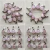 Charms Hand Hold Natural Rose Quartz Stone Charm Beads Pendenti per gioielli che fanno Drop Delivery Components Dhe0R