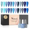 Falska naglar 12pcskit Rubber Base Coat Jelly Semi Permanent Venalisa Gel Nail Polish Gorgeous Color Soak Off UV LED Märke Box VIP Gift 230701