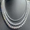 Designer Jewelry 5MM Tennis Chain and Bracelet Bling bijoux S925 Silver Necklace Avec D couleur Moissanite Diamond Tennis chain Necklace