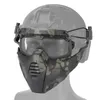 Occhiali Airsoft Occhiali tattici Paintball Mezza maschera di protezione del viso con occhiali Set Attacca al casco Antifrog Cs Occhiali Maschera Set