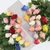 Flores secas 11 pçs lote rosa fresca artificial toque real floral decorações para casa para festa de casamento presentes de aniversário 230701