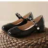 Dress Shoes Pearl Chain Women's Flat Fashion Female Low Top Mary Jane Square Toe Luxury Comfort Womens Zapatos De Mujer