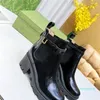 Kvinnors ankelstövel glänsande svart läder designer klassiska Chelsea boots blockklack Elastiska sidor gummisula