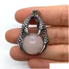 Charms Dragon Claw Natural Crystal Stones Round Tiger Eye Black Onyx Rose Quartz Stone Ball Charm Pärlor Pendants för smycken Making Dhday