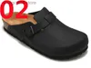 Terlik Yeni Tasarımcı Boston Yaz Cork Düz Moda Tasarımları Deri Favori Plaj Sandalet Sıradan Ayakkabılar Kadınlar İçin Takun Farkları Bag Head Arizona T230703
