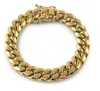 Мужской хип -хоп 14K золотой из нержавеющей стали в Miami Cuban Link Bracelet