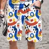 Pantaloncini da uomo Summer Abstract serie di graffiti dipinti 3d Stampato Costumi da bagno da uomo Mens Beach Board Slip Swim Top 230703