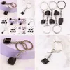 Key Rings Black Irregar Tourmaline Keychain for Women On Bag Car Jewelry Party Friends Gift Delivery Dhghz
