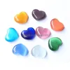 Stone 30mm Colorf Cats Eye Heart Formed Opal Bare Ornament Handle Pieces Fish Tank Pärlor Drop Leverans smycken DHRMW