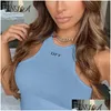 T-Shirt da donna Fsda Summer White Women Crop Top Ricamo Y Off Shoder Canotta nera Camicie casual senza maniche senza schienale Drop Delivery Dhubi