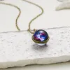 Collar con colgante Retro de doble cara de estrella del universo de moda, diseño creativo de nebulosa de galaxia para mujeres y hombres, regalo de joyería de alta calidad