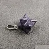Charms 14 mm Merkaba Heksagram Star Qaurtz Chakra Stone Energy Healing Reiki Crystal Carvings wisior do biżuterii Robienie dostawy dhkgh Dhkgh