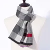 Mode vinterhalsdukar till salu 2023 Ny rutig scarf för män Siden Tofs Sjal present mellan- och äldrehals i Yiwu