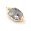 Charms Delicate Natural Stone Wrap Rec Rose Quartz Lapis Lazi Turquoise Opal Pendant Diy For Bracelet Necklace Earrings Jewelry Maki Dhf8A
