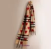 Designer Original Bur Home Winter scarves on sale Autumn and New British Plaid Scarf Red Heart Double sided Printed Wool Women's Shawl