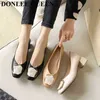 Chaussures habillées printemps mode talons carrés pompes chaussures femmes talon bas sans lacet mocassins peu profonds femme travail de bureau Zapatos Mujer grande taille 40 Z230703