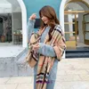 Designer Luxury Bur Home scarves for sale British Fashion Plaid Scarf Autumn and Winter Imitation Cashmere Shawl Men's Women's Air Conditioning Warm Decoration Long