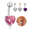 Navel Bel Knop Ringen D0617 Hart Zirkoon Buik Ring Clear 8Mm Vorm 14 Ga 10Mm Lengte Drop levering Sieraden Body Dha3U