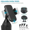 360 Ajuste do porta -copos de carro ajustável telefones de celular universal Mount GPS Acessórios para interiores Drink para iPhone Android L230619