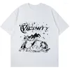 Heren T Shirts Amerikaanse Retro Harajuku Hiphop Alfabet T-shirts Voor Mannen En Vrouwen Y2K Zomer Siamese Losse Casual korte mouwen Straat