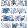 Anteckningar The Aroma of Cool Blue Flower Washi Pet Tape Planner DIY Card Making Scrapbooking Plan Decorative Sticker 230701