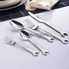 Set di stoviglie 1PC Creativo Forma di chiave inglese Coltello da tavola in acciaio inossidabile Forchetta da tè Cucchiaio da caffè Set di stoviglie Posate Utensili Accessori da cucina x0703