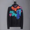 Europejski sweter męski Designerska bluza Dzianinowy sweter z modnym nadrukiem Klasyka retro Luksusowy damski luźny sweter