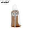 Обувь обувь Aneikeh Spring Summer Jelly Clear Пластиковый прозрачный ПВХ насосы Club Fashion Sexy Party прекрасная женская туфли 41 42 Z230703