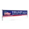 Donald Trump 2024 Les bannières extérieures de la cour 200 * 45cm ramènent les drapeaux de l'Amérique