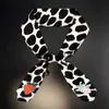 Scarves 11 Colors Cartoon Animal Skinny Bag Silk Scarf Women Luxury Brand Foulard Women Tie Fashion Head Scarves For Ladies J230703