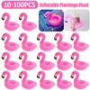 Uppblåsbara flyter 10-100 st Tropisk Flamingo Festdekoration Mugghållare PVC Vatten Float Drink För Vuxna Barn Pool Dryckesbricka