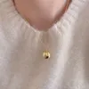 Аутентичный 925 Серебряный серебряный серебряный круглый шариковая подвесная ожерелья для женщин для девочек на простых бусинках ожерелье