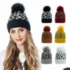 Chapéus de festa Orelha Quente Bola de Pele de Mink Grosso Feminino Menina Outono Inverno Sklies Gorros Chapéu Boné Leopardo Elástico Acessórios de Moda Drop Deliv Dhkbe