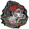 8 10inch Sugar Lady Red Roses and Green Vibes Iron On Patch Motorcykel Biker Club MC Front Jacket Vest Patch Detaljerad broderi222G