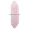 Stone Fashion Chakra Natural Hexagon Prism Shape Aventurine Rose Quartz Charm For Jewelry Making Drop Delivery Dh68T