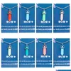 Collares pendientes Día de la Madre Hexágono Prisma Piedra luminosa Azul Verde Resplandor Luz en la oscuridad Collar para hacer joyas con amor M Dhsro