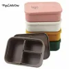 Cups Dishes Utensils Customized Baby Silicone Feeding Bowl Lunch Box With Lid Leak Proof Food Container Detachable Plate Microwave Tableware 230703
