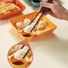 Platten Knödel Platte Mit Sauce Gericht Quadratische Portion Snack Platte Sushi Obst Dessert Tablett Geschirr Haushalt