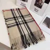 Designer Original Bur Home Winter scarves on sale B Family Classic Plaid Autumn and Brown Fresh Warm Warp Knitted Thick Soft Glutinous Scarf