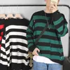 Mannen T-shirts Zwarte Streep Truien Vernietigd Ripped Trui Vrouwen Trui Gat Gebreide Jumpers Oversized Sweatshirt Harajuku Lange Mouwen Tops 230701