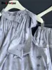 Tweedelige Jurk Botvotee Sets Womens Outifits Fashion Casual Mouwloze Losse Shirts Vintage Hoge Taille Midi Rok 230630