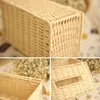 Tissue Boxes Napkins Rattan Box Cover Rectangular Vintage Napkin Holder Case Toilet Paper Storage Organizer Car Office Home Decoration 230701