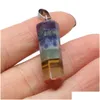 Charms Seven Chakra Facettered Hexagonal Prism Stone Rainbow Quartz Healing Reiki Crystal Pendant Finding Diy Halsband Kvinnor smycken D Dhrle