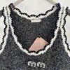 Femmes Tricot Réservoirs Strass Lettre T Chemises Vintage Dames T-shirts D'été Sexy Camisoles Haute Qualité Vêtements