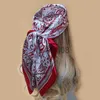 Schals 90*90cm Mode Schals Frauen Schal Druck Seide Satin Hijab Weibliche Bandana Luxus Marke Platz Damen bandana foulard schalldämpfer J230703